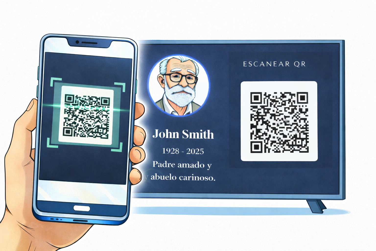 Escanear QR para acceder al homenaje digital