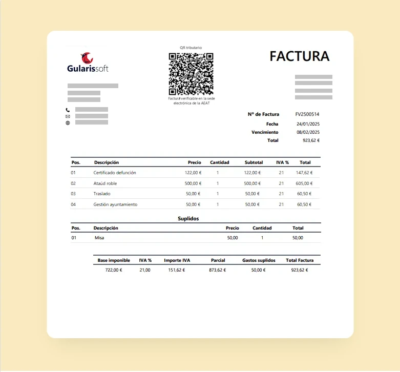 Facturación precisa con cobro online