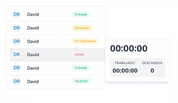 Fichaje y registro de jornada por empleado