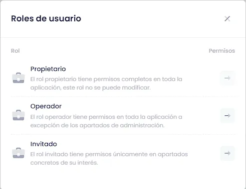 Roles y permisos de usuario
