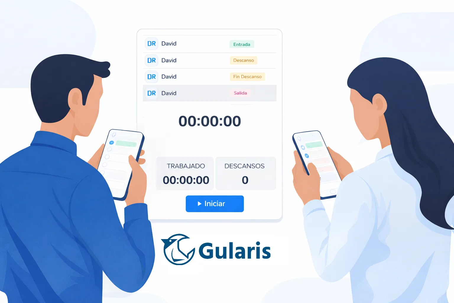 Aplicación de control horario por empleado en la nube