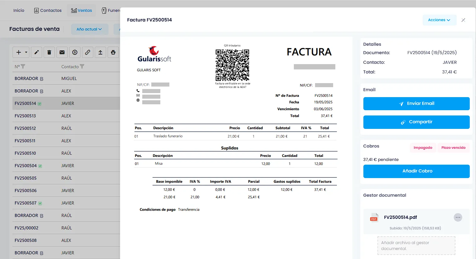 Módulo de facturación