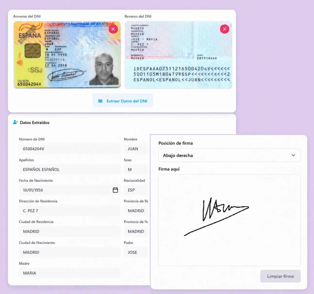 Generación y firma de documentación funeraria