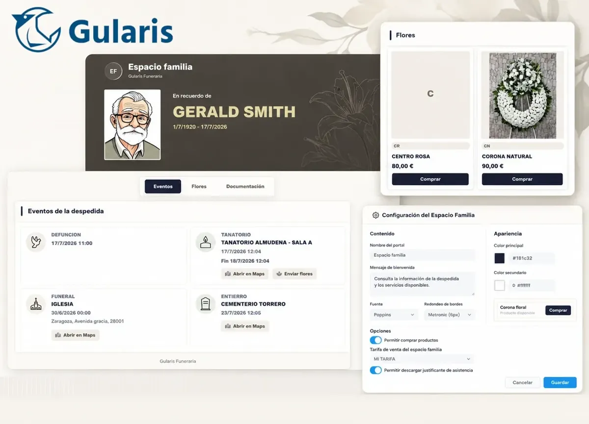 Portal para familias en funerarias: información y servicios desde un único enlace